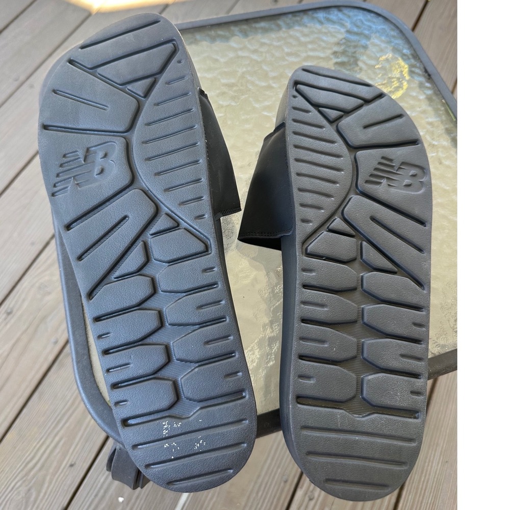 New Balance Men 14‎ Wide 2E Black White Adjustable Slide Sandals - Picture 9 of 9